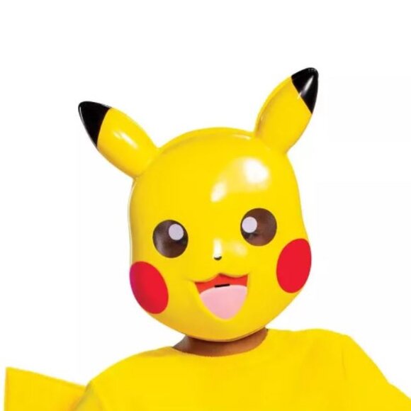 Pokemon Pikachu Halloween Costume 4/6 Jumpsuit, Mask 2 Pc Yellow Classic Kids - Picture 3 of 6